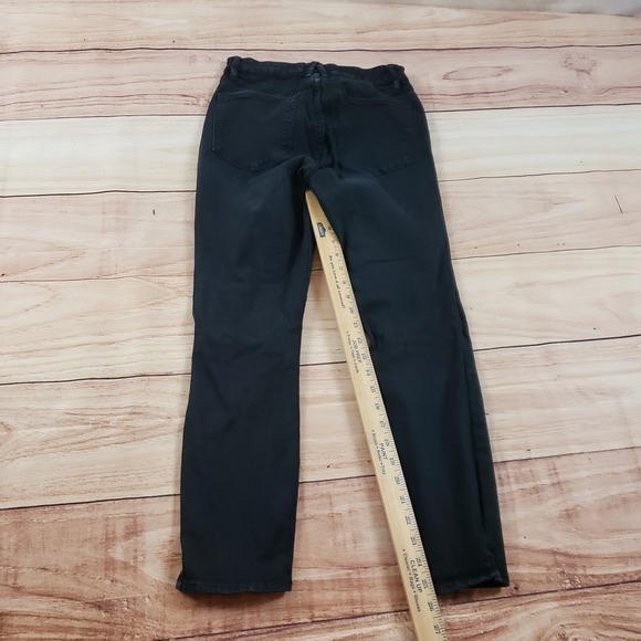 Good American Jeans Women 8 Black Jeggings‎ Skinny Good Waist Crop High Rise - Picture 7 of 12